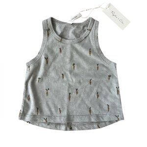 Rylee + Cru Gray Carrot Print Tank Top